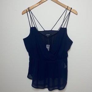 Navy blue strap oh express top